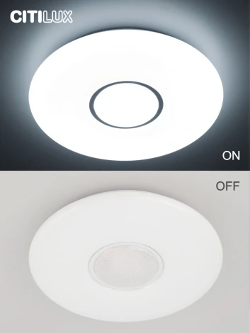 Потолочная люстра светодиодная с пультом Санта CL723480G Citilux