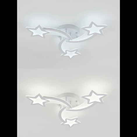 Потолочная люстра Natali Kovaltseva Simply LED LAMPS 81402 с пультом ДУ 80W, белый, LED (регулировка яркости, 220V, звезды)