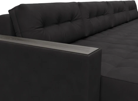 Диван П-образный с декором Лига-049 НПБ Лонг Лига Диванов (Замша) арт.128580