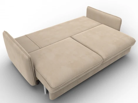 Диван прямой Лига-064 НПБ (ДСП/Дерево/Велюр/Бежевый) Лига Диванов 134775
