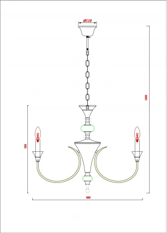 Подвесная люстра Arte Lamp Collinetta A4094LM-6WH (220V, на цепи, подсвечник, свеча)