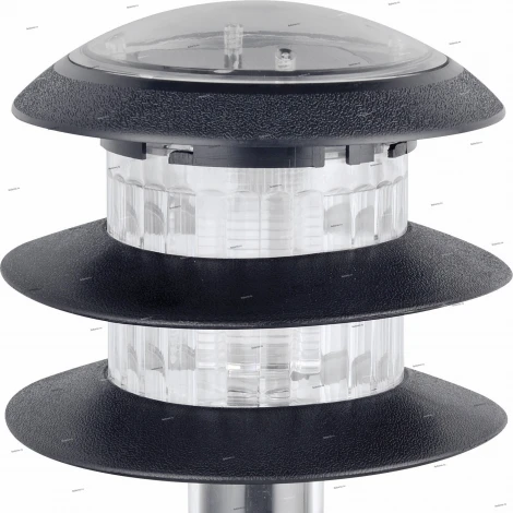 Светильник грунтовый уличный светодиодный на солнечных батареях Horoz Saturn, 1 плафон, черный с прозрачным