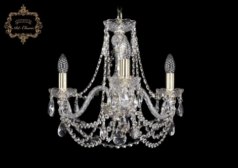 Подвесная люстра Art Classic 11.11 11.11.3.165.Gd.Sp (220V, хрусталь, на цепи, подсвечник, свеча)