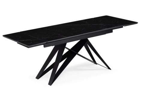 Кухонный стол Notta Блэкберн 140(200)х80 черный мрамор shakespeare black / черный