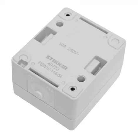 Выключатель одноклавишный накладной самовозвратный с окном для маркировки (серый, графит) Stekker Велена 49723