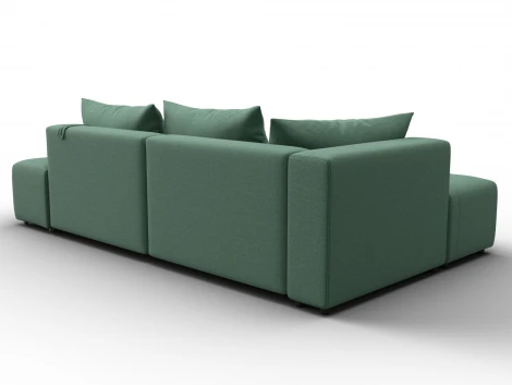 Диван угловой Лига-103 НПБ угол левый (ДСП,Брус,Фанера,Рогожка/Зеленый) Лига Диванов 134813L