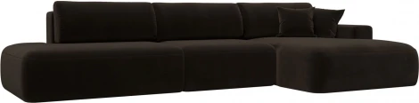 Диван угловой Лига-036 НПБ Модерн Лонг правый угол (Коричневый/Микровельвет) Лига Диванов арт.121417