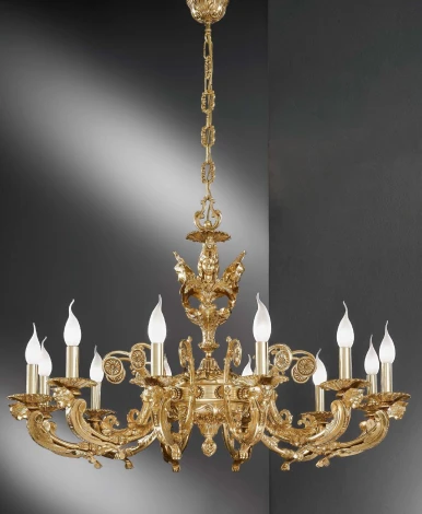 Подвесная люстра Nervilamp 522 522/12 (220V, на цепи, подсвечник, свеча)