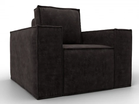 Кресло Лига-081 НПБ (ДСП,Велюр/Коричневый) Лига Диванов 134981