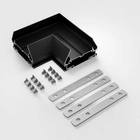 Коннектор угловой для монтажа в натяжной потолок однофазного шинопровода черный Basic System Elektrostandard 85235/00