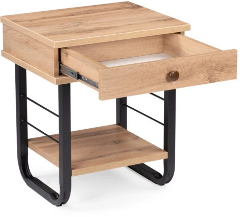 Прикроватная тумба Woodville Малгома черная / дуб вотан 511608