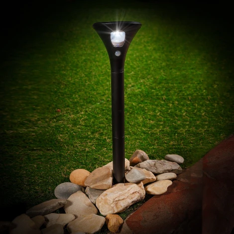 Садовый светильник на солнечной батарее, с датчиком движения. 1 светодиод, 1*3,7V Li-Ion аккумулятор в/к. IP44 Uniel USL-F-169/PT630 SENSOR