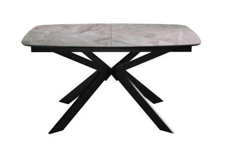 Стол DikLine BK140 Керамика Italian Grey (глянец серый)/подстолье черное/опоры черные 00-00080685