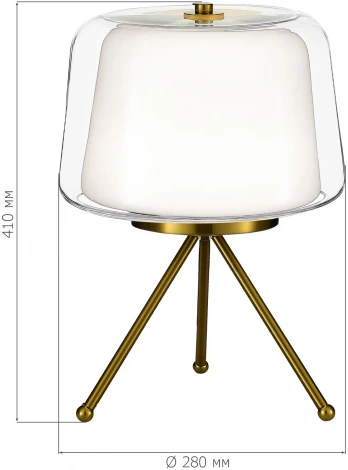 Настольная лампа ST Luce Pandora SL6127.304.01 Латунь/Белый, Прозрачный LED 1*16W 3000K (220V)