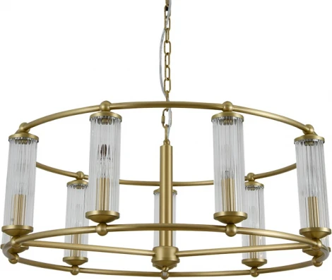 Подвесная люстра Newport 3720 3729/C brass (220V, на цепи, круглые)