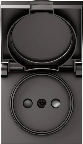 Накладка для розетки без заземления, с крышкой, 16A 250 В~, матовый титан IP44 Donel A07 DE43445