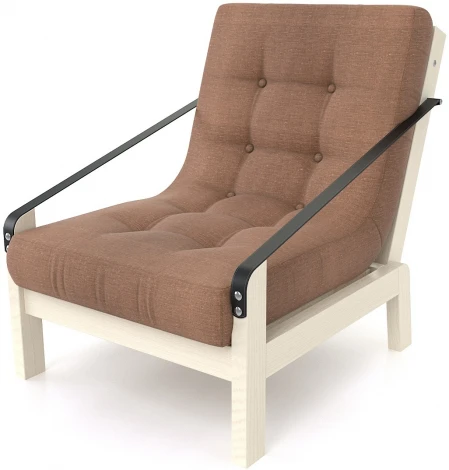 Кресло Arsko Локи беленый дуб коричневая рогожка