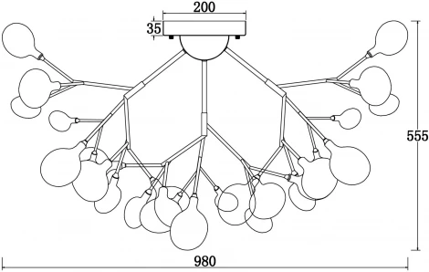 Люстра на штанге потолочная светильник Florencia FR5049CL-36W1 (220V, лепестки)