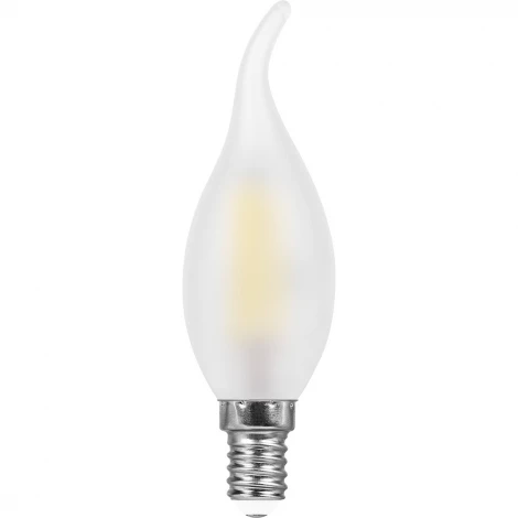 Лампочка светодиодная филаментная E14 11W 220V свеча на ветру белая 2700K Feron 38009