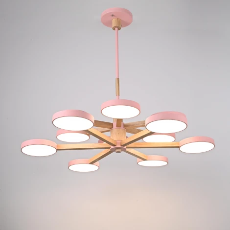 Потолочная люстра на штанге LED TURNA DBL L12 Pink ImperiumLoft Turna-Dbl01 (229083-26, Умный дом, WiFi, голосовое управление)