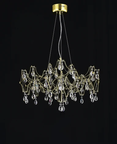 Подвесная люстра светодиодная с пультом и хрустальными подвесками Asfour MyFar Ileria MR2652-57P-50AD