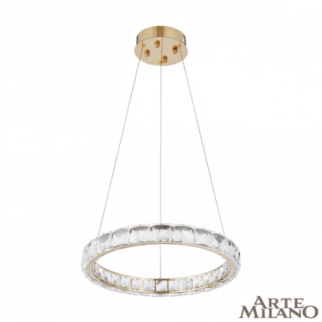Подвесной светильник Arte Milano Venezia 311311/D400 GD (регулировка яркости, LED, 220V, хрусталь, пульт управления, на тросе, кольцо)