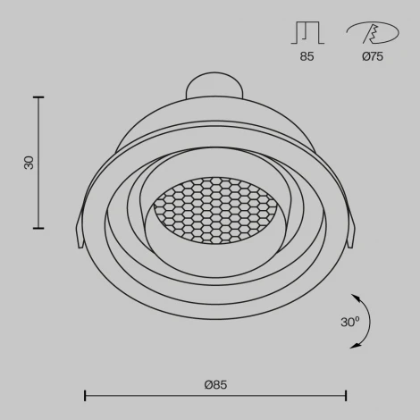 Встраиваемый светильник Maytoni Atom DL113-GU10-01-RD-B
