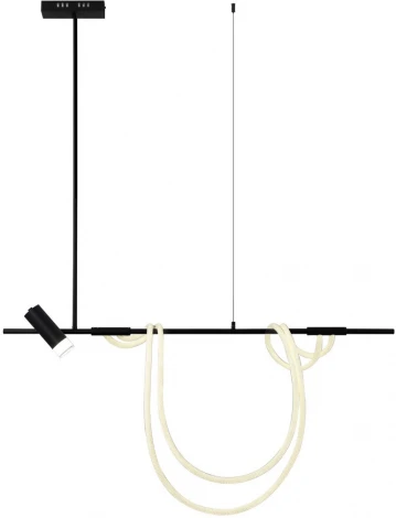 Подвесной светильник с гибким неоном Kink Light Кайли 08039K-120A,19 димм. черный с пультом ДУ (регулировка яркости, LED, 220V, умный дом - LampSmart, на тросе)