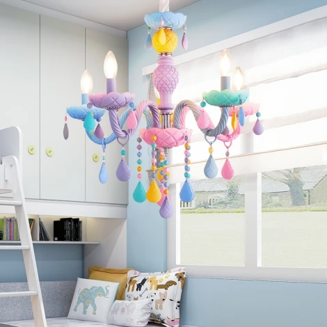 Подвесная люстра Rainbow D60 ImperiumLoft Rnb_01 (196806-26) (для детской, 220V, подвески, на цепи, подсвечник, свеча)