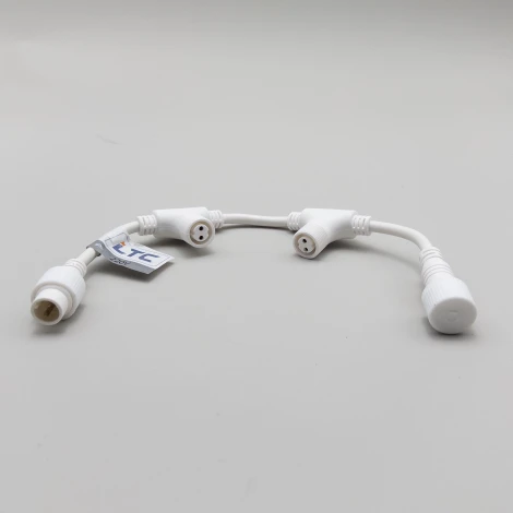 Разветвитель 2-х лучевой для Бахромы, Занавесов и Нитей 220В без возможности управления, Провод Белый Каучук, IP65 Laitcom LLR2-8