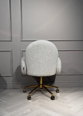 Кресло IST-CASA офисное Клауд PRO BS1239-WT, белый крем/золото