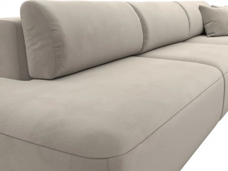 Диван угловой Лига-036 НПБ Модерн Лонг правый угол (Бежевый/Микровельвет) Лига Диванов арт.121415