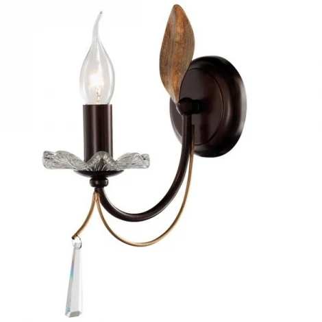 Бра L'Arte Luce Rialto L15421.88 (220V, хрусталь, подвески, подсвечник, свеча, листья)