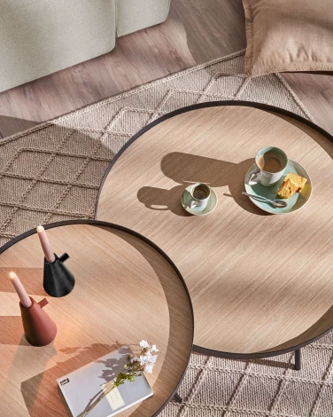 Журнальный стол La Forma (ex Julia Grup) Nenet (Черный/ Металл,Дерево,Сталь,МДФ)