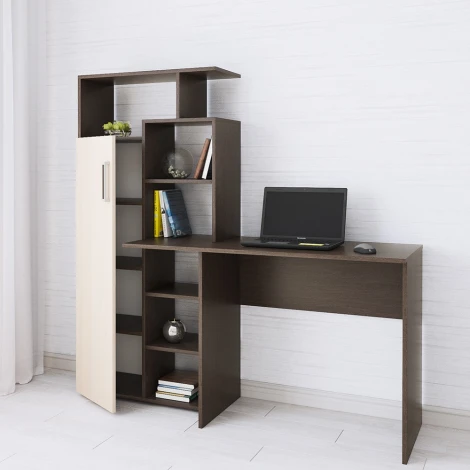 Стол компьютерный ТЭКС Квартет-7, венге/дуб молочный