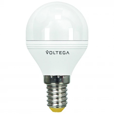 Лампочка светодиодная E14 6 Вт груша белая Voltega 8441
