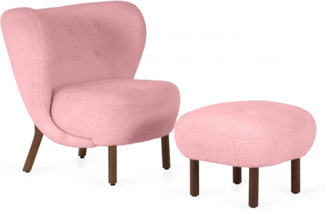 Пуф Lounge Wood ОГОГО (арт.826136), (Искусственный мех/Розовый)