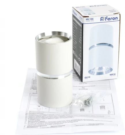 Светильник потолочный Feron ML186 Barrel ZEN 48640 MR16 GU10 35W белый, хром (220V, круглые)