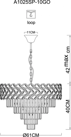 Подвесная люстра Arte Lamp Aisha A1025SP-10GO