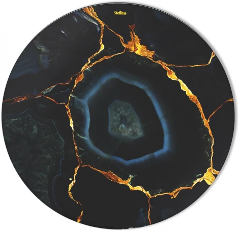 Столик журнальный Sheffilton SHT-TU37/TT32 60 СТЕКЛО/МДФ черный муар/титановый кварц