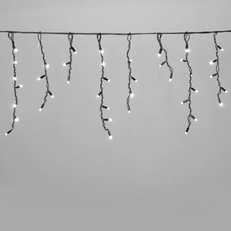 Гирлянда Бахрома 3,1 x 0,5 м белая 24В, 120 LED, провод черный каучук, IP65 Laitcom LL120-1-1W