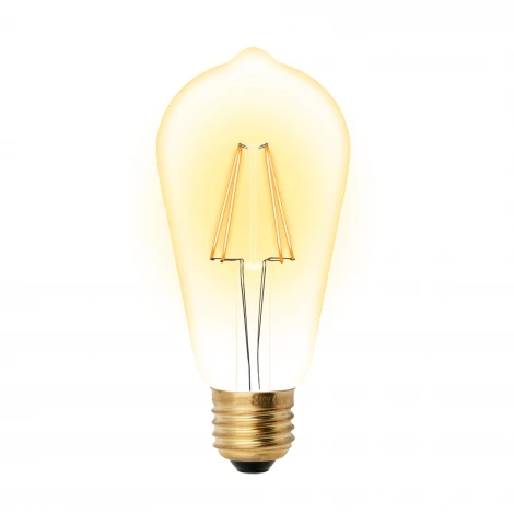 Лампочка светодиодная груша желтая E27 5W Uniel LED-ST64-5W/GOLDEN/E27 GLV22GO