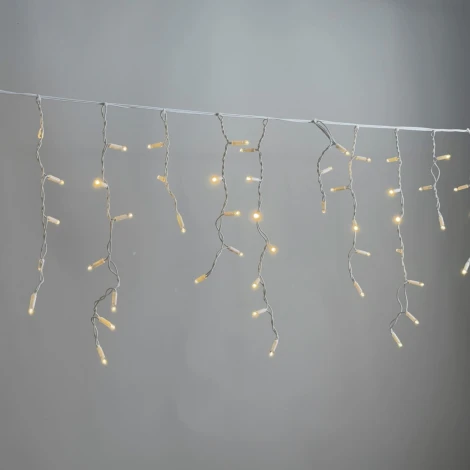 Гирлянда Бахрома 3,1 x 0,5 м тепло-белая 220В, 120 LED, провод белый каучук 2,3мм, IP65 Laitcom ECO120-8-2WW