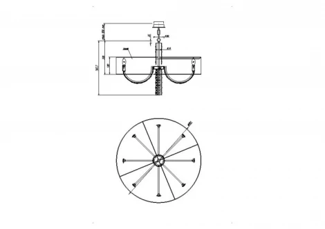 Подвесная люстра Maytoni Talento DIA008PL-08CH (220V, подвески, на цепи, круглые)