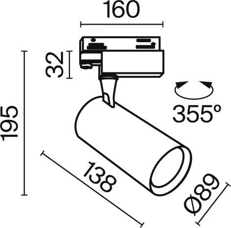 Трековый светильник Vuoro Trinity 3000K 20Вт 24° LED (трехфазный) Maytoni Technical TR029-3-20W3K-S-W (220V, круглые)