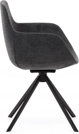 Поворотное рабочее кресло Tissiana из темно-серой синели и черного матового алюминия La Forma (ex Julia Grup) арт.175092