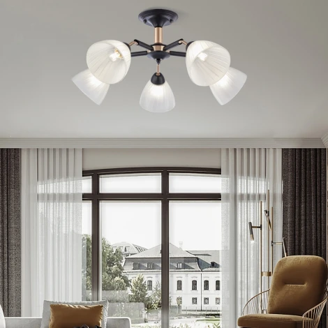 Потолочная люстра на штанге Arte Milano Napoli 324108/5 BK+FG (220V)