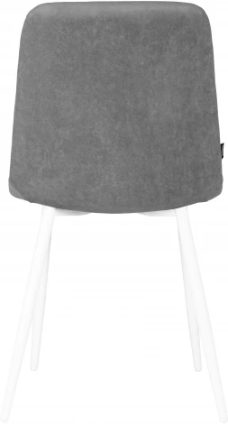 Стул обеденный DOBRIN CHILLY ROMBO (Серый Simple 33, основание белый) 006 ROMBO, цвет сиденья серый основания белый
