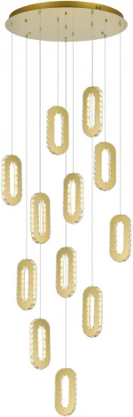 Подвесной светильник каскадный ST Luce Allungo SL6506.203.12 Золотистый/Золотистый, Прозрачный LED 12*9W (220V, на проводе)