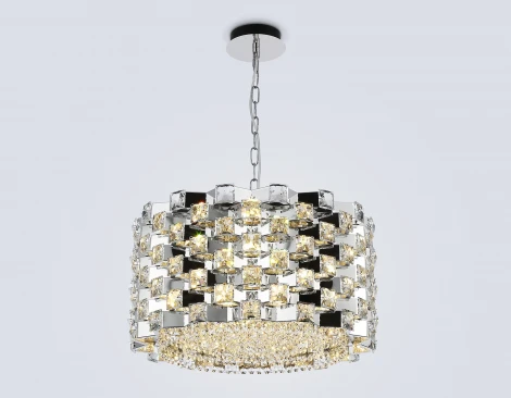 Подвесная люстра с хрусталем Ambrella High Light LH41001 (220V, на цепи, круглые)